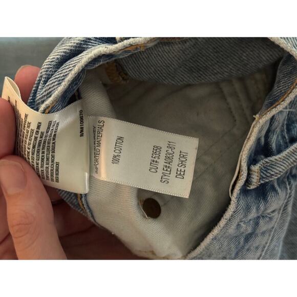 AGOLDE Dee High Rise Distressed Denim Shorts Size 24 - Picture 6 of 6